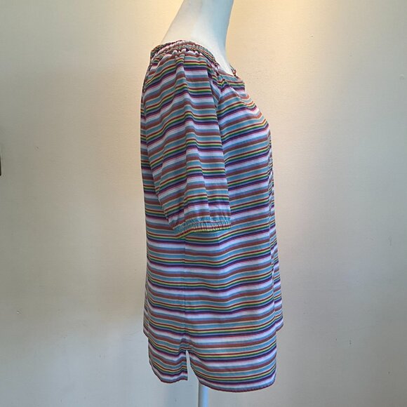 Talbots Petite 100% Cotton Poplin Short Sleeve Blouse - Picture 2 of 5